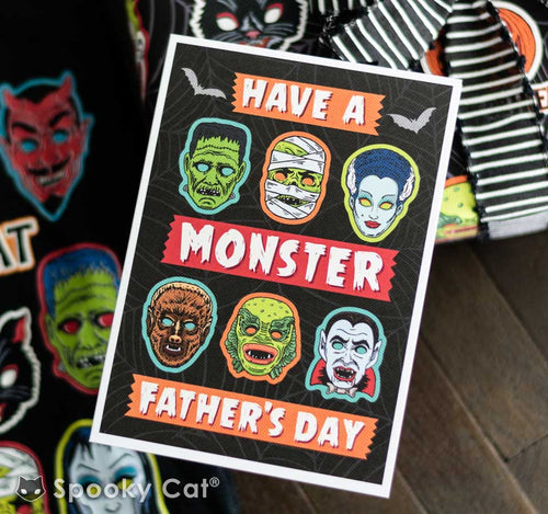 Classic Monster Halloween mask Father's Day Card