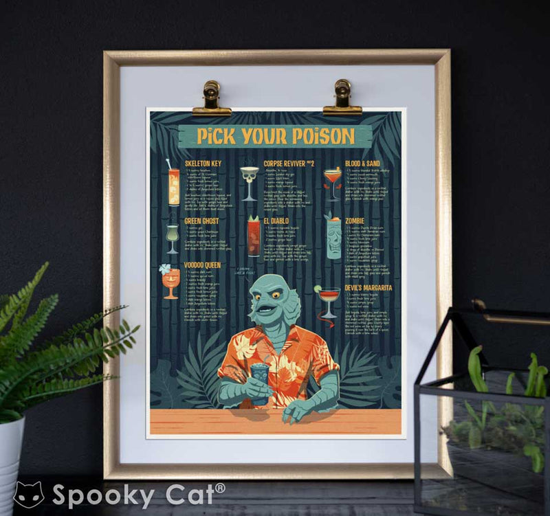 Tiki cocktail Art Print featuring Creature Class Monster