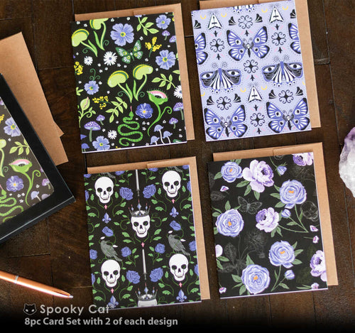 Gothic Floral Stationery Card Set
