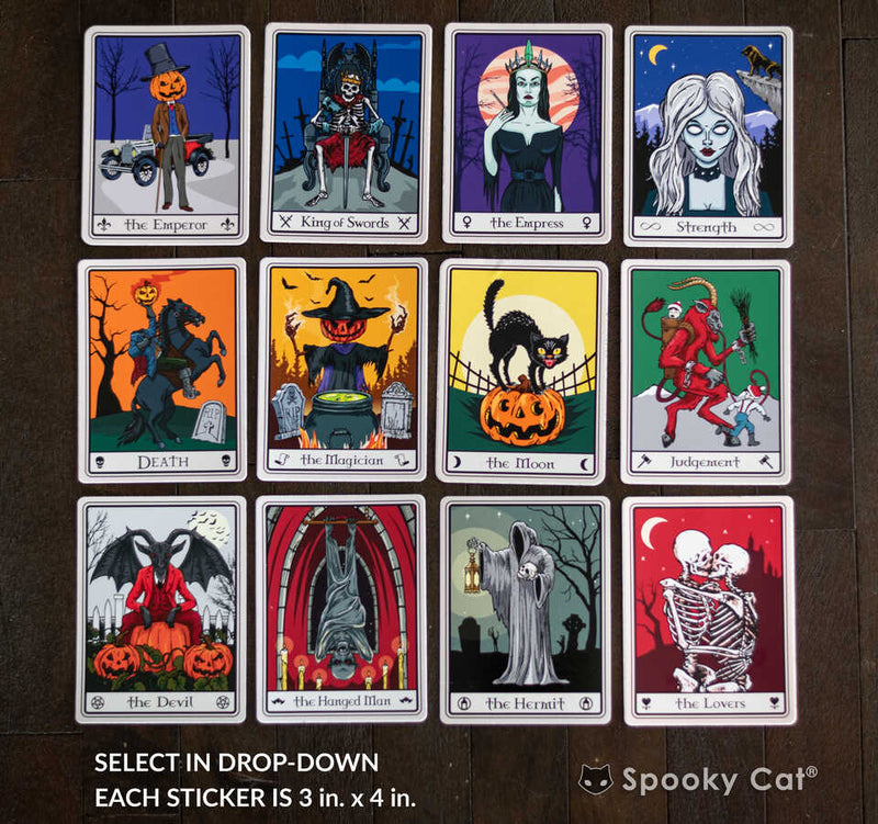 Halloween Tarot Card Vinyl Stickers