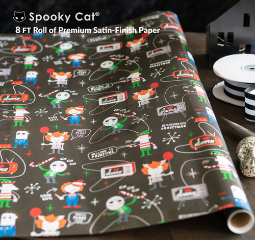 Retro Horror Christmas Wrapping Paper