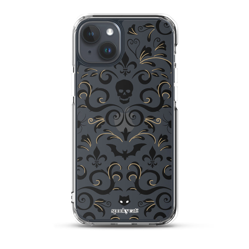 Skull Damask iPhone Case (Clear)