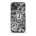 Black Cat Postage iPhone Case (Clear)