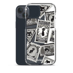 Black Cat Postage iPhone Case (Clear)