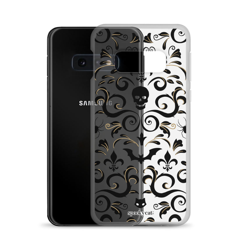 Skull Damask Samsung  Galaxy Case (Clear)