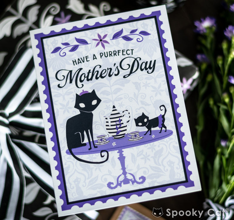 Black Cat Gothic Mother's Day Card