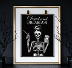 Dead and Breakfast at Tiffany's Skeleton Holly Golightly Art Print