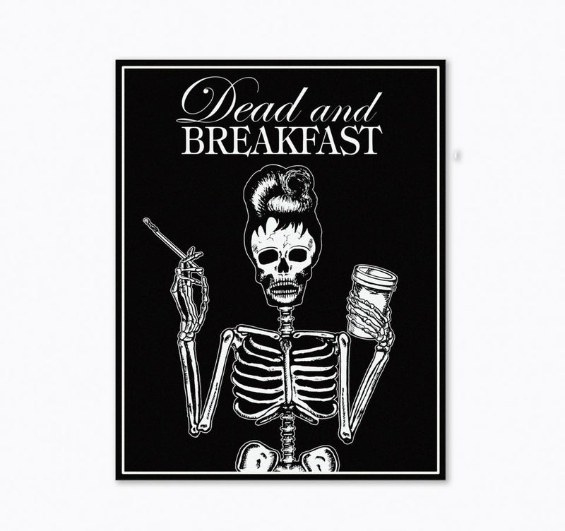 Dead and Breakfast at Tiffany's Skeleton Holly Golightly Art Print
