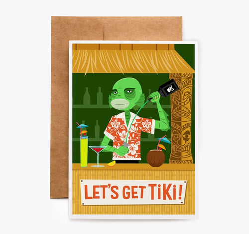 Tiki Creature from the Black Lagoon Birthday Card