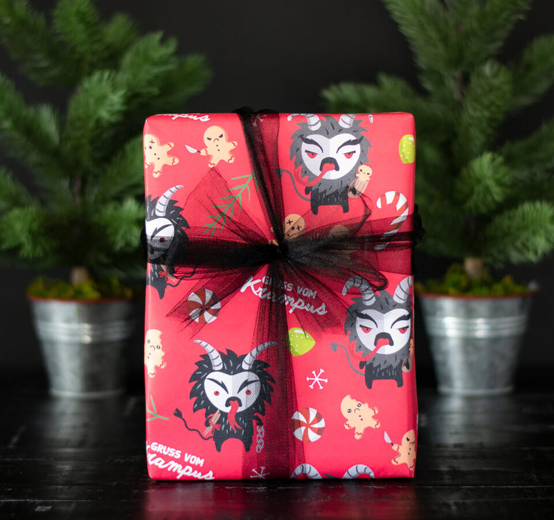 Cute Baby Krampus Gift Wrapping Paper