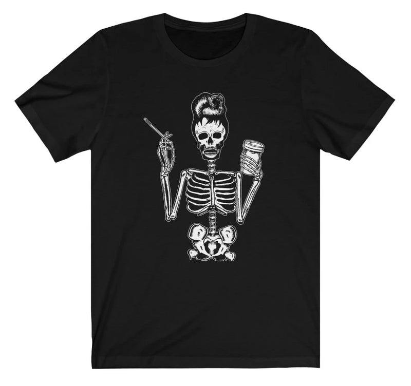 Nu Goth Skeleton Breakfast at Tiffany's T-Shirt