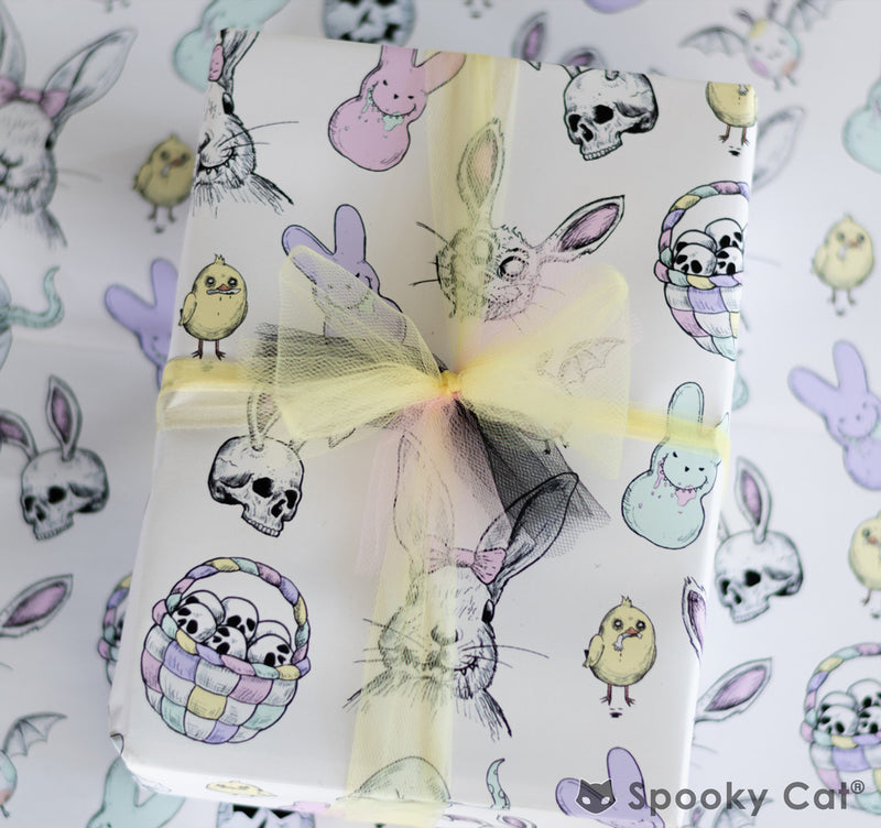 Gothic Easterween Bunny and Peep Gift Wrapping Paper