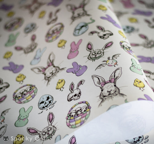 Easterween, Gothic Easter Bunnies, Peeps, Eggs Pastel Goth Gift Wrap