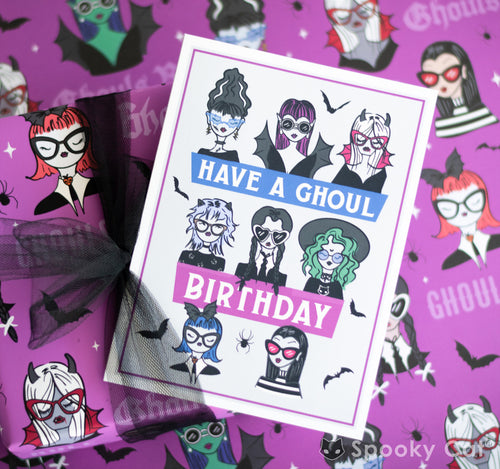 Ghoulfriends Gothic Birthday Card Wednesday Inspired Nevermore