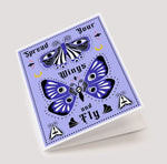 Goth Moth and Butterfly Patterned Birthday Card