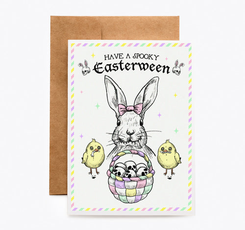 Gothic Easterween Bunny Greeting Card