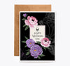Gothic Floral Mother's Day Card with Skull, Roses, and Black Dahlia