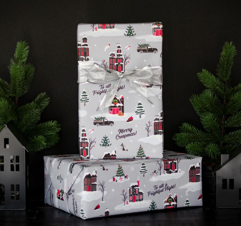 Halloween Christmas Spooky Gift Wrapping Paper