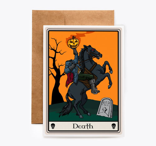 Headless Horseman Death Halloween Tarot Card