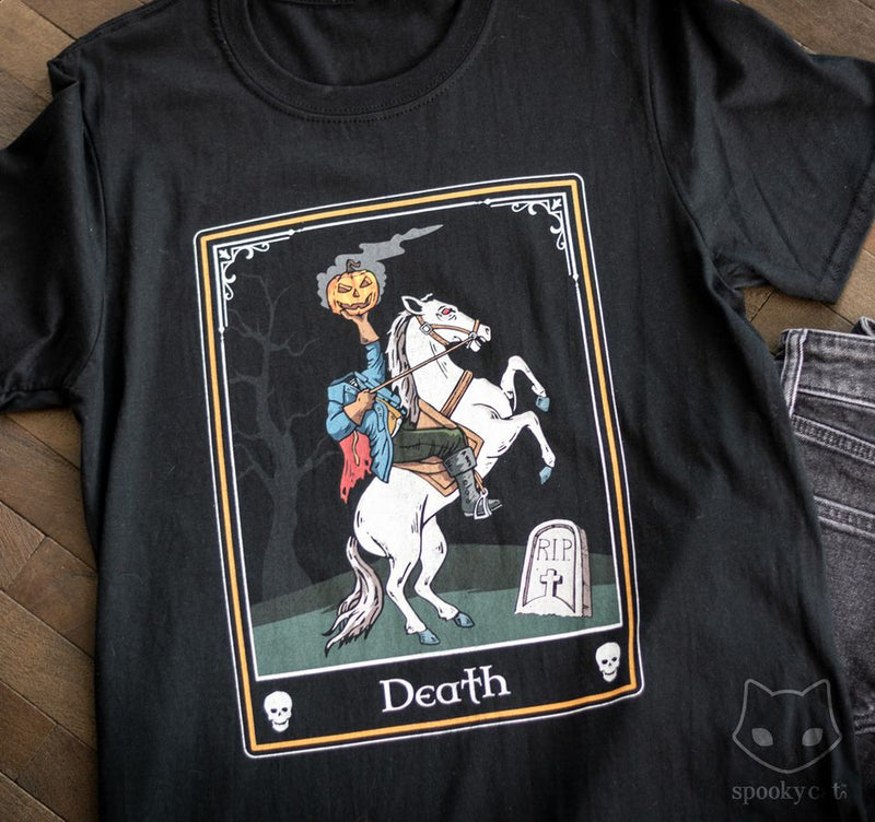 Headless Horseman  Graveyard Halloween Tarot T-Shirt