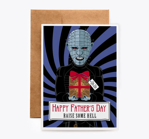 Hellraiser Pinhead Horror Movie father's Day Card