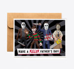 Horror Movie Father's Day Card with Freddy, Jason, Michael, and Leatherface