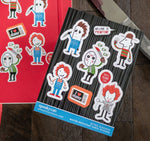Horror Movie Killer Sticker Sheet with Michael, Freddie, Jason, Chucky, and Pennywise