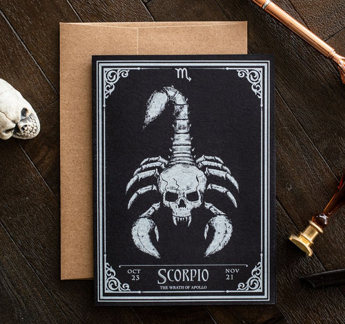 Scorpio Skull Horoscope Zodiac Birthday Card