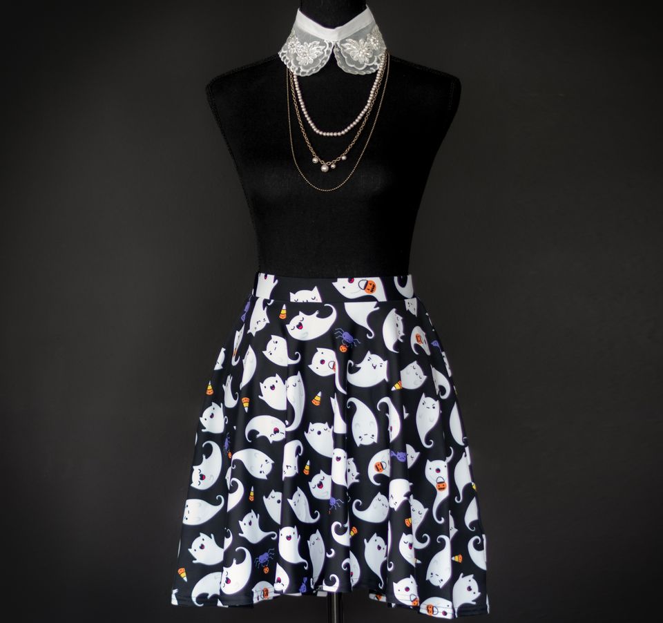 Mini Ghosts Skater Skirt
