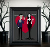 Morticia and Gomez Addams Valentines Romantic Homage Art Print