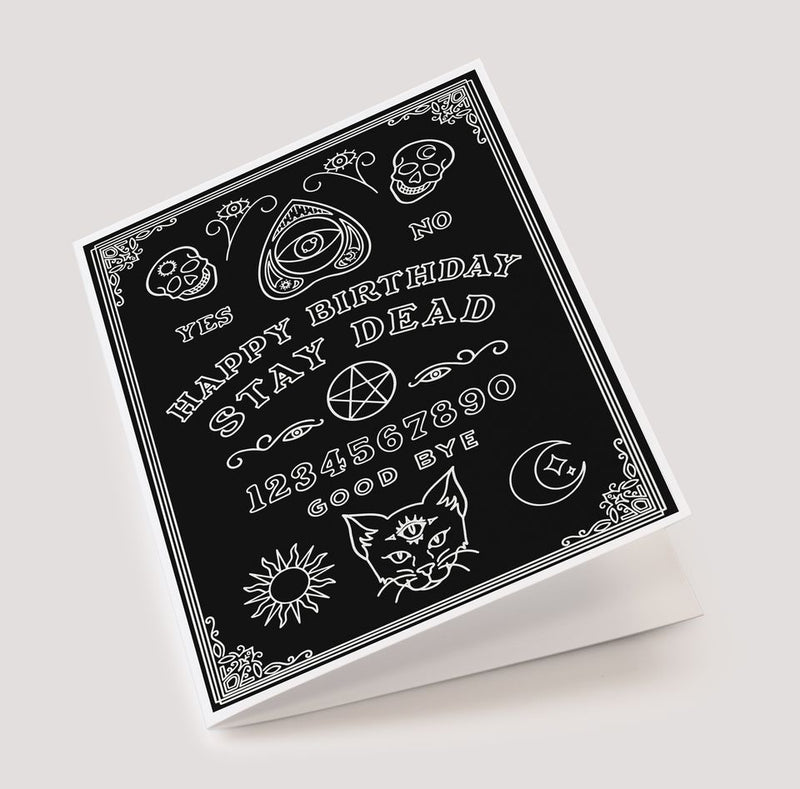 Ouija board birthday card halloween greeting card