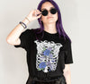 Nu Pastel Goth Skeleton Floral T-shirt