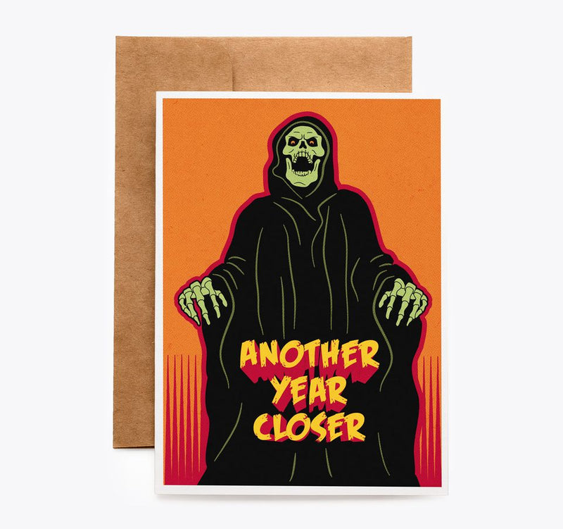 Spooky Cat Death Grim Reaper BirthdayCard