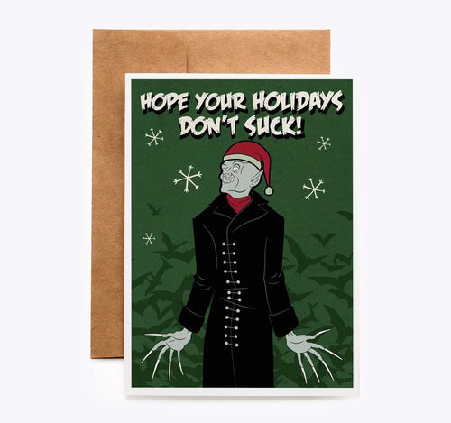 Spooky Cat Nosferatu Christmas card