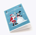 Zombie Santa Christmas Card with Snowman