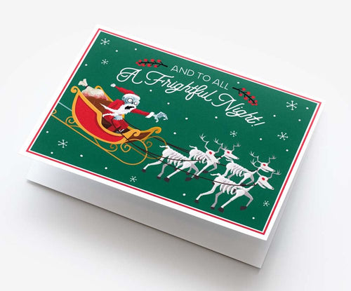 Zombie Santa and reindeer Christmas Card