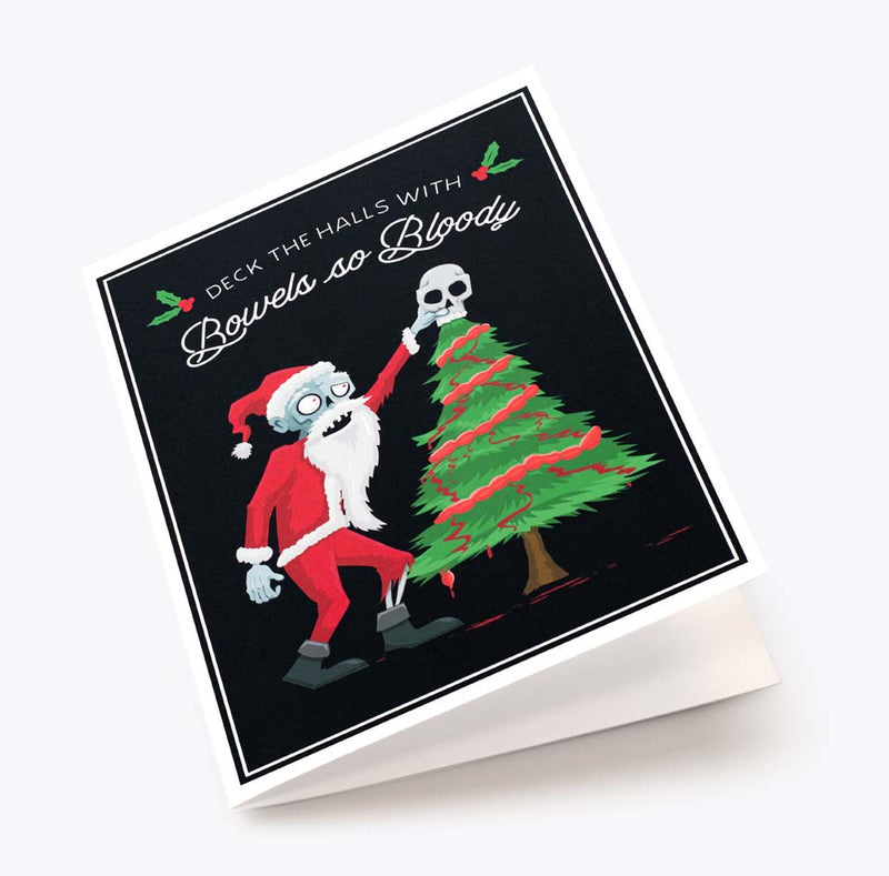 Zombie Santa Deck the Halls Christmas Card