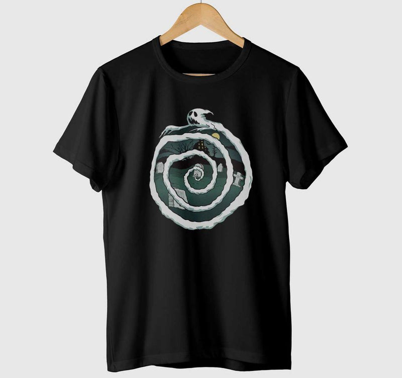 Goth Graveyard Ghost Spiral T-Shirt