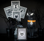 Spooky Black Cat Postage Greeting Card