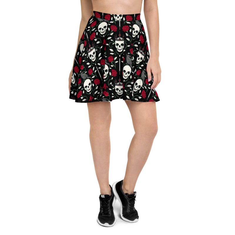 Skull and Rose Gothic HallowQueen Skirt