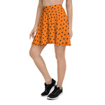 Spooky Cat Orange Halloween Skirt