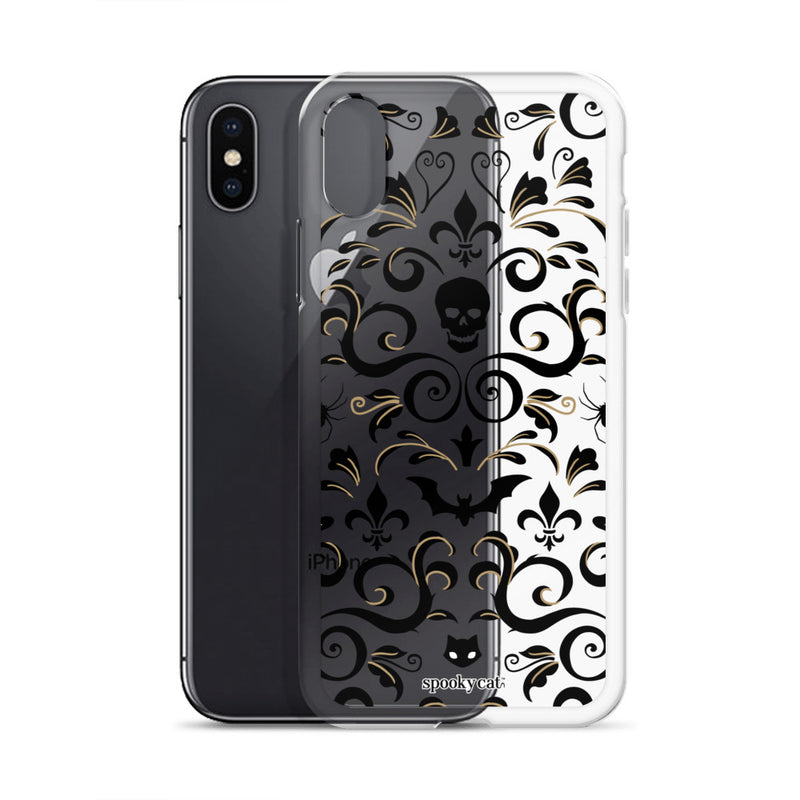 Gothic Skull Damask iPhone Case
